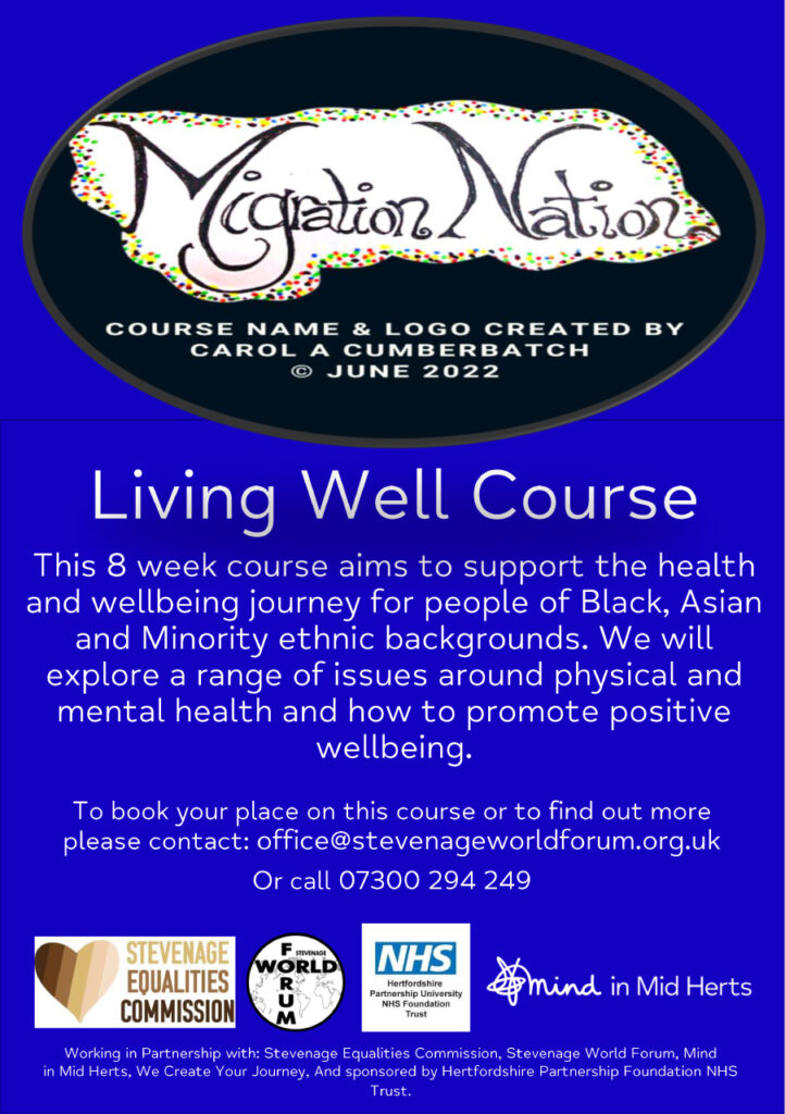 Living Well Course poster - Migration Nation